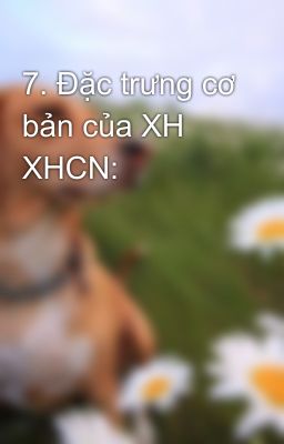 7. Đặc trưng cơ bản của XH XHCN: