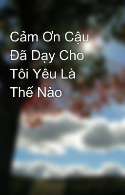 Cảm Ơn Cậu Đã Dạy Cho Tôi Yêu Là Thế Nào