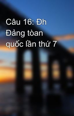 Câu 16: Đh Đảng tòan quốc lần thứ 7