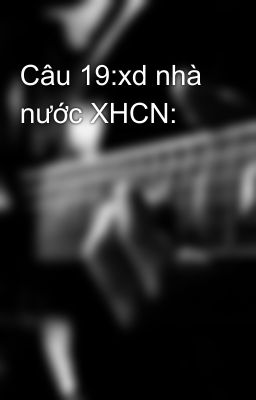 Câu 19:xd nhà nước XHCN: