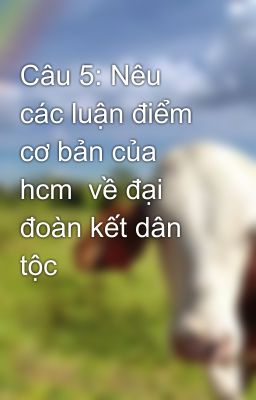 Câu 5: Nêu các luận điểm cơ bản của hcm  về đại đoàn kết dân tộc