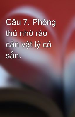 Câu 7. Phòng thủ nhờ rào cản vật lý có sẵn.