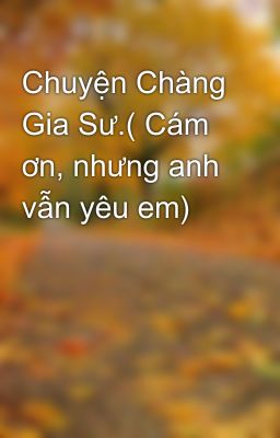 Chuyện Chàng Gia Sư.( Cám ơn, nhưng anh vẫn yêu em)