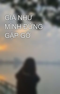 GIÁ NHƯ MÌNH ĐỪNG GẶP GỠ