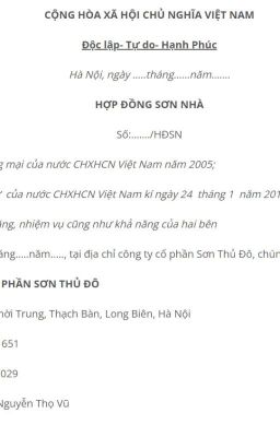 Hợp đồng thi công sơn nhà trọn gói