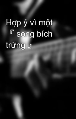 Hợp ý vì một 『 song bích trừng 』