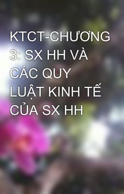 KTCT-CHƯƠNG 3: SX HH VÀ CÁC QUY LUẬT KINH TẾ CỦA SX HH