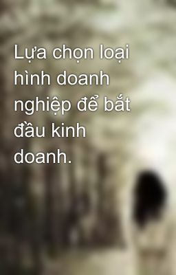 Lựa chọn loại hình doanh nghiệp để bắt đầu kinh doanh.