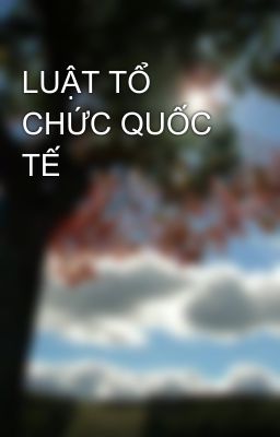 LUẬT TỔ CHỨC QUỐC TẾ