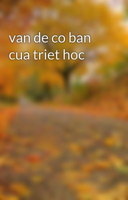 van de co ban cua triet hoc